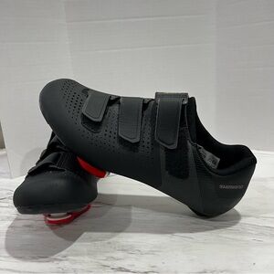 Shimano Men's Dynalast Cycling Size 40 (US 6.5-7)Shoe Black Red Cleat Velcro RC1